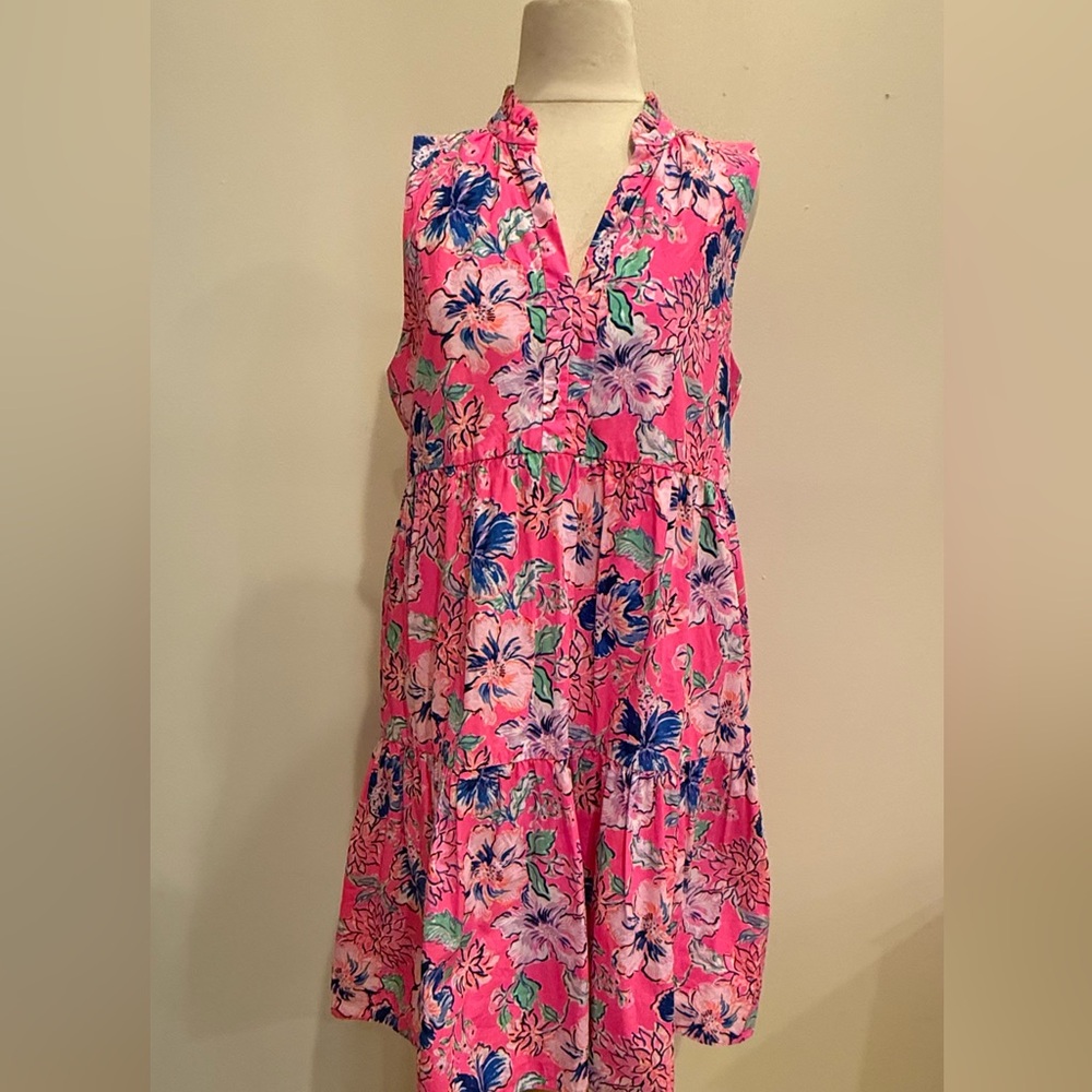 Lilly Pulitzer Pink Floral Dress Size Large
